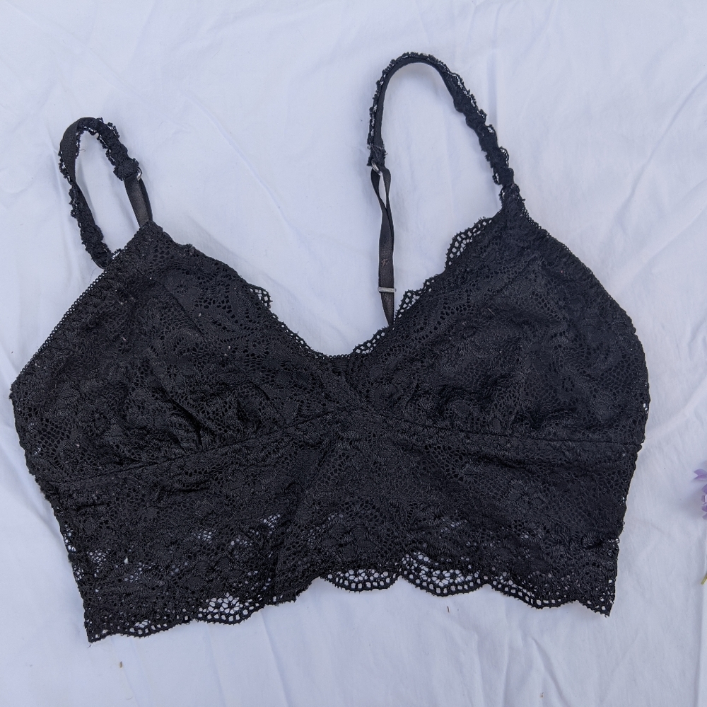 Black lace crop top/ bralette from Flora